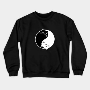 Yin Yang Cats black Crewneck Sweatshirt